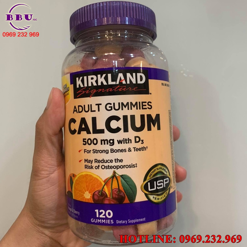 Kẹo dẻo bổ sung canxi Kirkland Adult Gumies Calcium