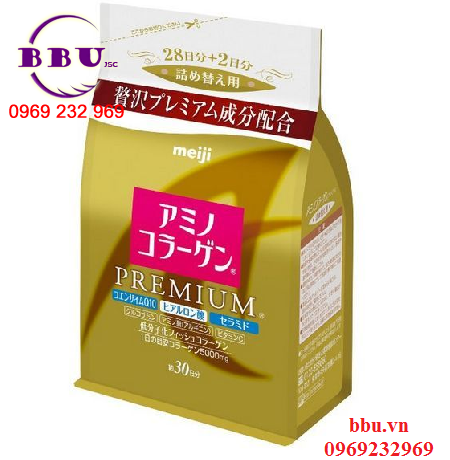 Collagen Meiji Premium làm đẹp da và giúp xương chắc khỏe dạng túi