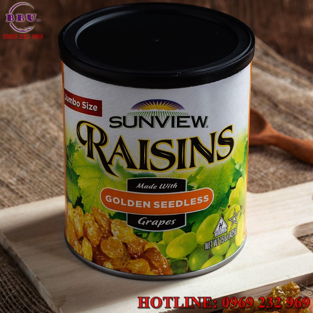 Nho Khô Mỹ Không Hạt Sunview Raisins 