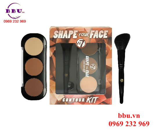 Phấn tạo khối 3 ô W7 shape your face contour kit