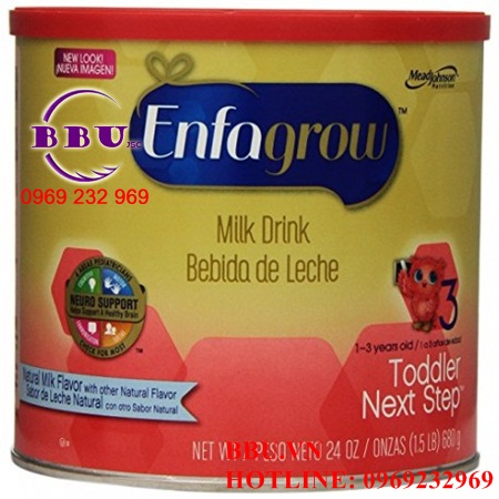 Sữa Enfagrow số 3 nắp đỏ 680g nhập từ Mỹ