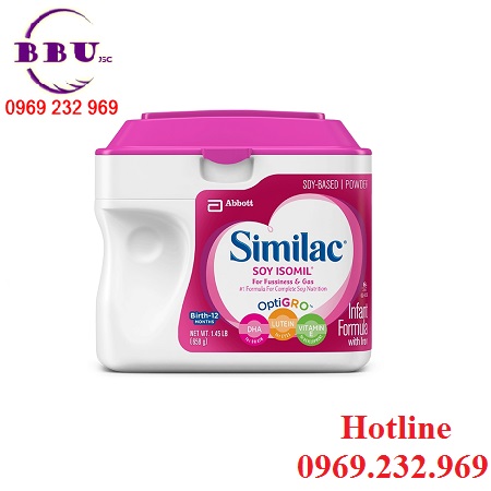 Sữa bột Similac Soy Isomil với sắt dành cho bé từ 0-12 tháng của Mỹ