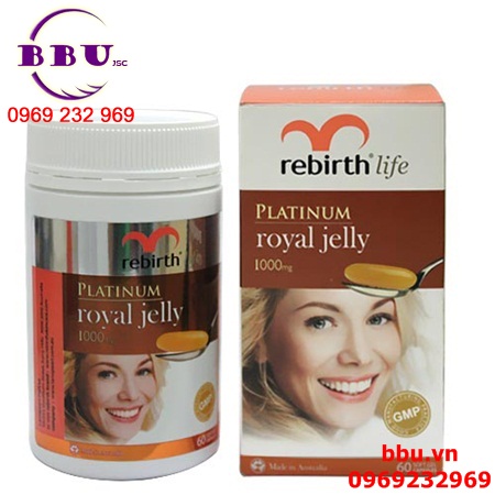  Sữa Ong Chúa Rebirth Platinum Royal Jelly 1000 Mg 300 viên Của Úc