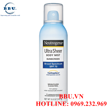Xịt chống nắng Neutrogena Ultra Sheer Body Mist Sunscreen SPF 100+
