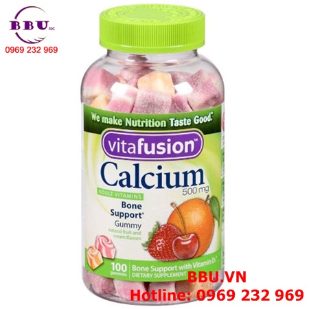 Kẹo dẻo vitamin dành cho người lớn Calcium 500mg Gummy 100 viên của Mỹ