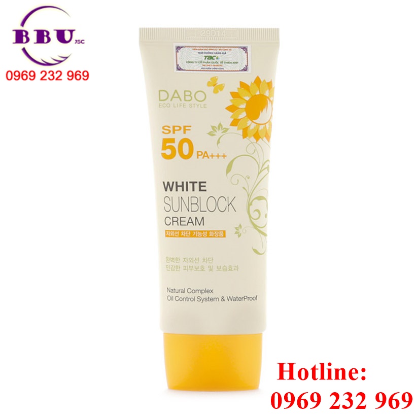 Kem chống nắng DABO White Sunblock Cream SPF50 PA