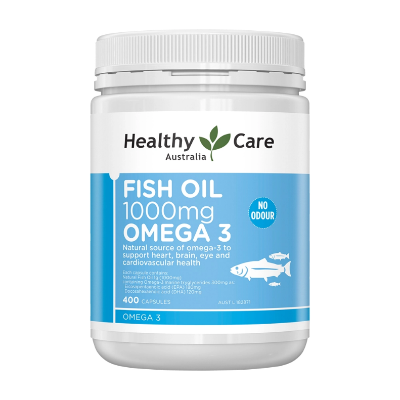Dầu cá Fish Oil Healthy Care Omega 3 của Úc 1000mg 400 viên