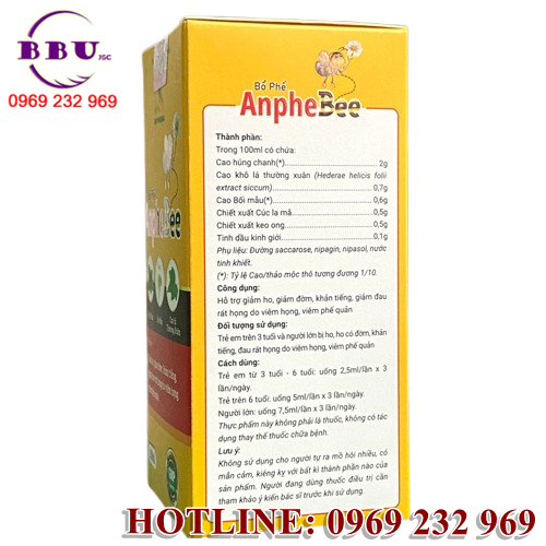 Bổ phế AnpheBee là thực phẩm bảo vệ sức khỏe dành riêng cho cả trẻ em trên 3 tuổi và người lớn 