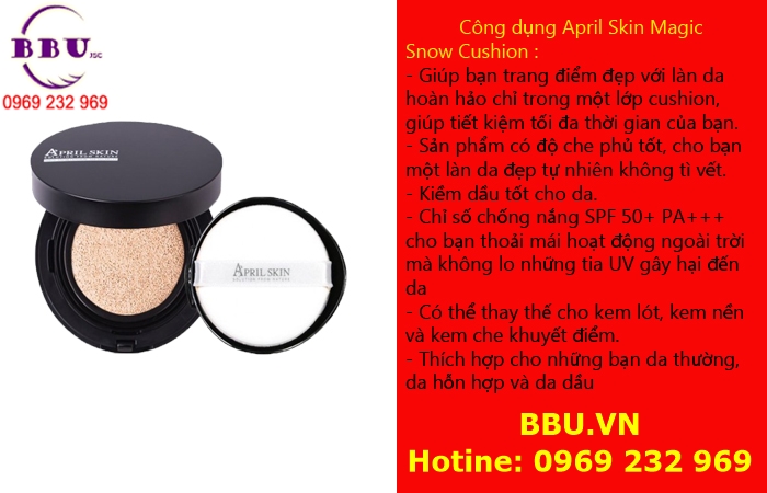 Công dụng của April Skin Black Magic Snow Cushion 2.0