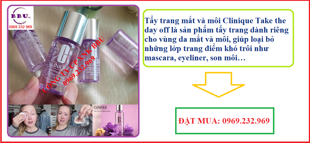 Tẩy trang mắt và môi Clinique Take the day off