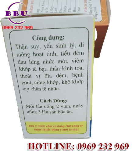 Bổ thận đau lưng hoàn