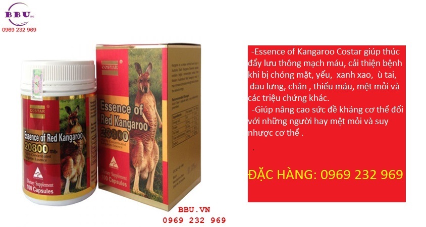 Tăng cường sinh lực đàn ông - Essence of Red Kangaroo 20800 ( 100 viên) - Úc