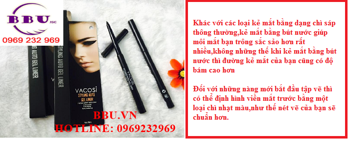 Kẻ mắt Vacosi Waterproof Pen Eyeliner 24h