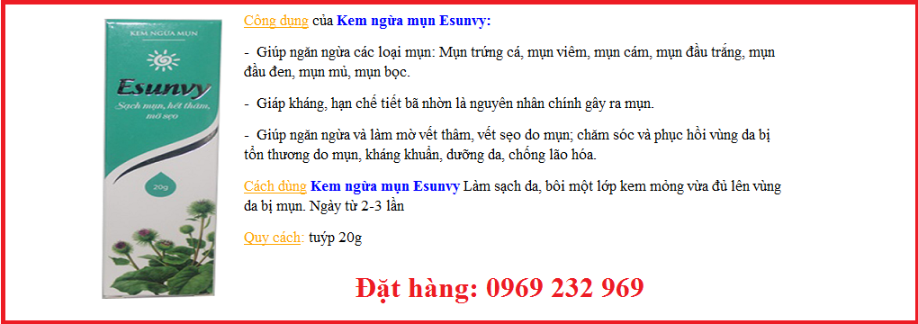 Kem ngừa mụn Esunvy