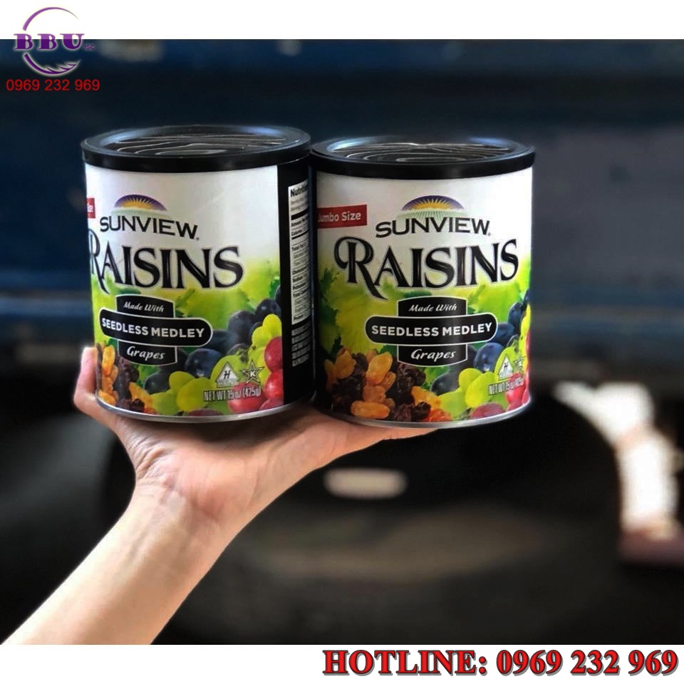 Ưu điểm Nho khô hỗn hợp không hạt Sunview Raisins Mỹ