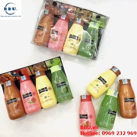 Set sữa tắm 4 chai Cottage