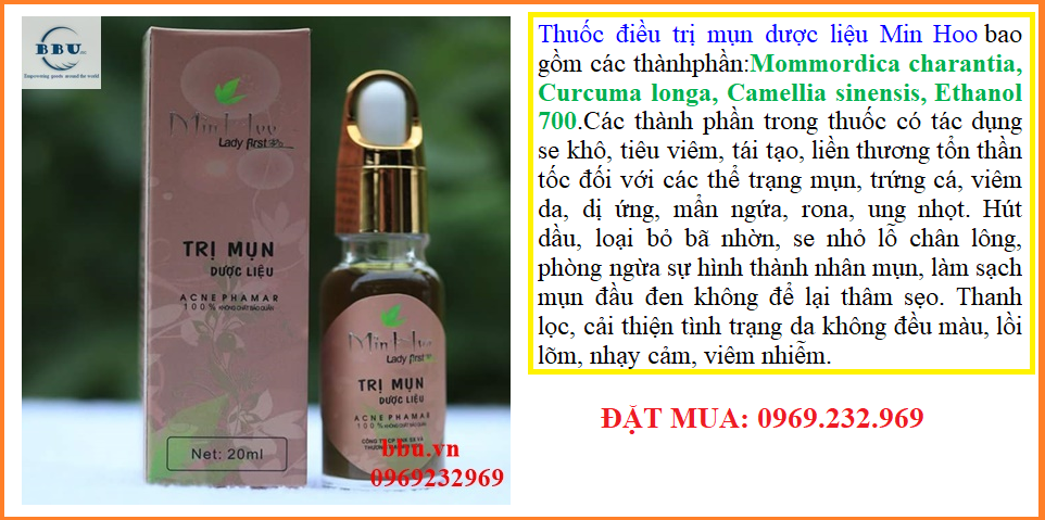 thuốc điếu trị mụn Min hoo