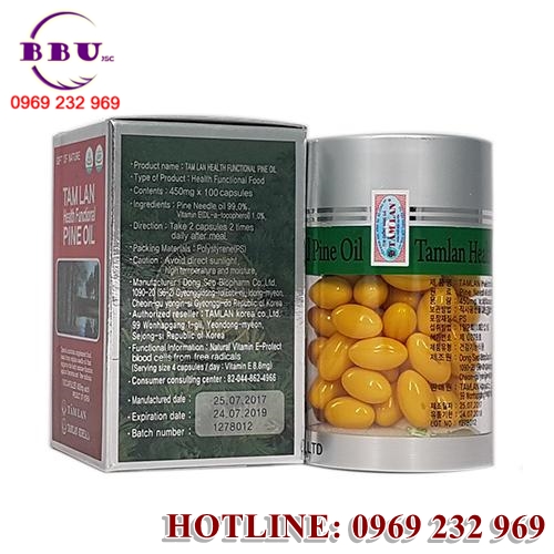 Tinh dầu thông đỏ Tamlan Health Functional Pine Oil mang đến nhiều công dụng hữu ích cho sức khỏe.