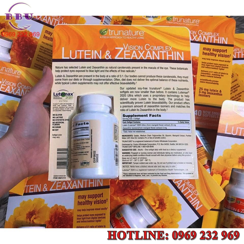 Công dụng của viên bổ mắt Trunature Vision Complex Lutein & Zeaxanthin