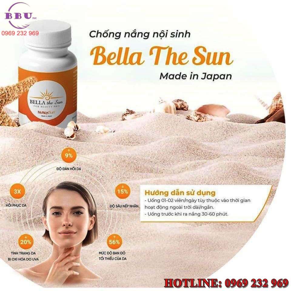 Công dụng viên uống chống nắng Bella The Sun Nhật Bản 