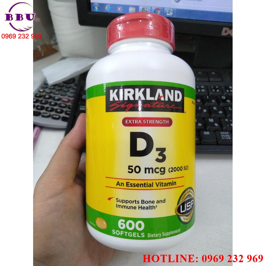 Công dụng Viên uống Vitamin D3 2000 IU Kirkland Signature