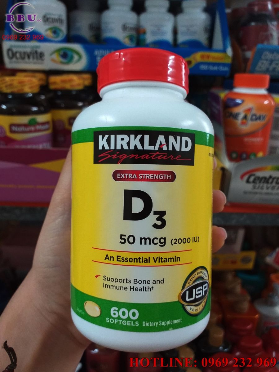 Giới thiệu viên uống Vitamin D3 Kirkland Extra