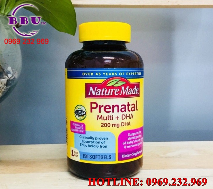 Vitamin cho bà bầu Nature Made Prenatal Multi DHA