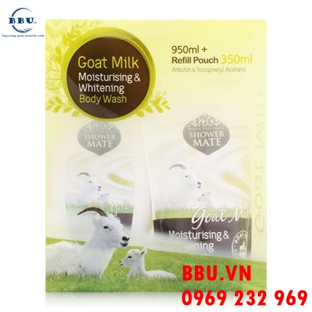 Bộ sữa tắm shower mate goat milk moisturising whitening
