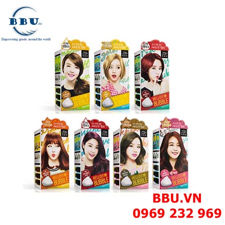 Bọt nhuộm tóc mise en scene hello bubble foam color