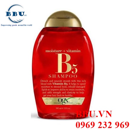 Dầu gội và dầu xả ogx moisture + vitamin b5