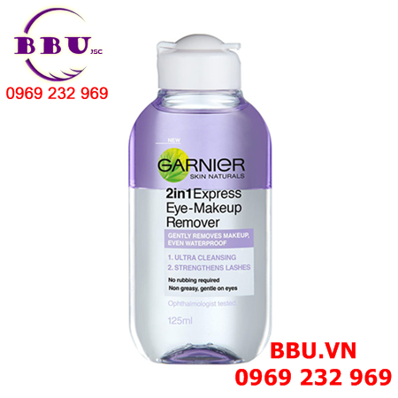 Tẩy trang mắt garnier 2 in 1 eye make up remover