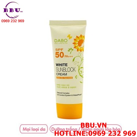 Kem chống nắng dabo white sunblock cream spf 50 pa