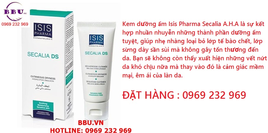 Kem dưỡng ẩm isis pharma cho da khô, tăng sừng - secalia a.h.a