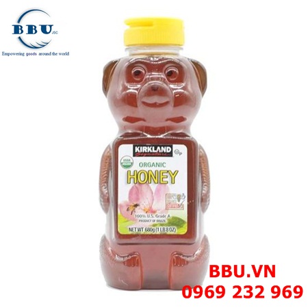 Mật ong hữu cơ nguyên chất honey bear kirkland