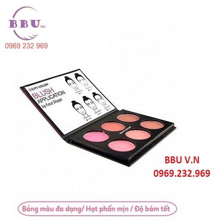Phấn má city color glow pro blush palette shimmer collection