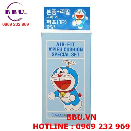 Phấn nước apieu air fit cushion special set doraemon edition