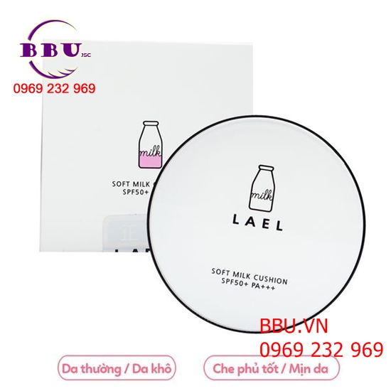 Phấn nước lael soft milk cushion spf 50 pa +++