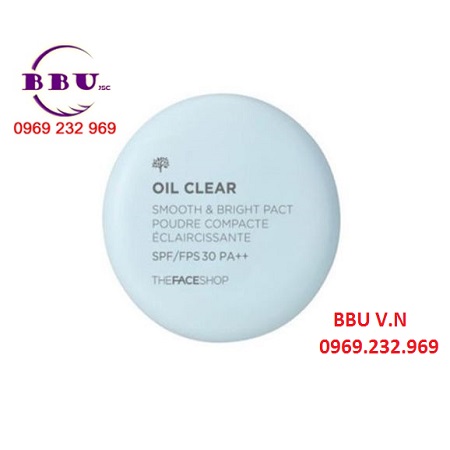 Phấn phủ kiềm dầu the face shop oil clear smooth & bright pact