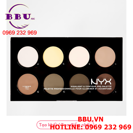 Phấn tạo khối 8 màu highlight contour pro palette