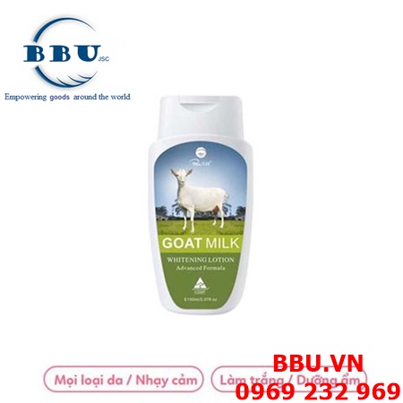  sữa dưỡng thể blue pure goat milk whitening lotion