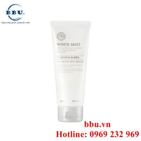 Sữa rửa mặt làm trắng sáng da white seed exfoliating foam cleanser nettoyant moussant exfoliant