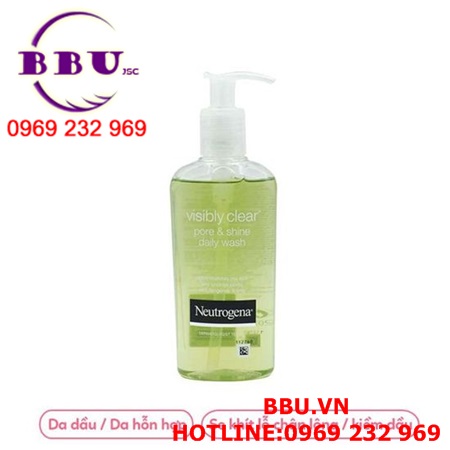 Sữa rửa mặt neutrogena visibly clear pore & shine daily wash