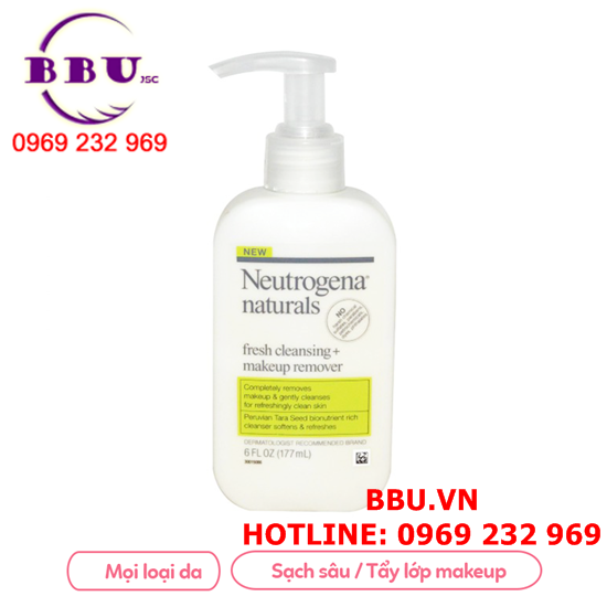 Sữa rửa mặt tẩy trang neutrogena naturals fresh cleansing makeup remover
