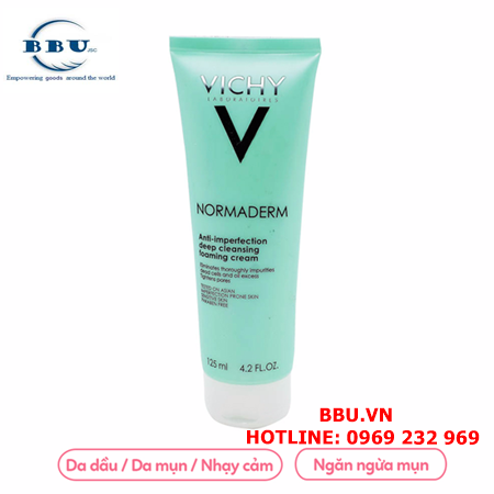 Sữa rửa mặt vichy normaderm anti-không hoàn hảo sâu kem bọt làm sạch