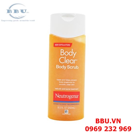 Sữa tắm trị mụn cơ thể neutrogena body clear body scrub