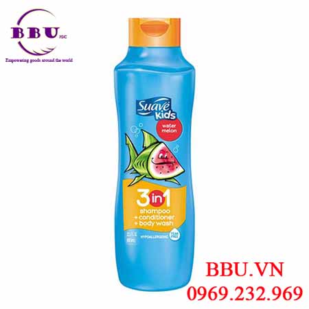 Sữa tắm gội và xả cho trẻ em suave kids hương dưa hấu 3 in 1