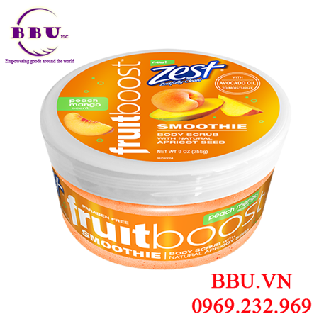 Tẩy tế bào chết cơ thể zest fruitboost smoothie body scrub peach mango