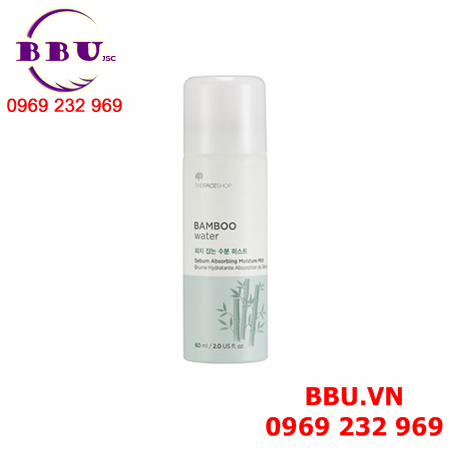 Xịt khoáng the face shop bamboo water sebum absorbing moisture mist
