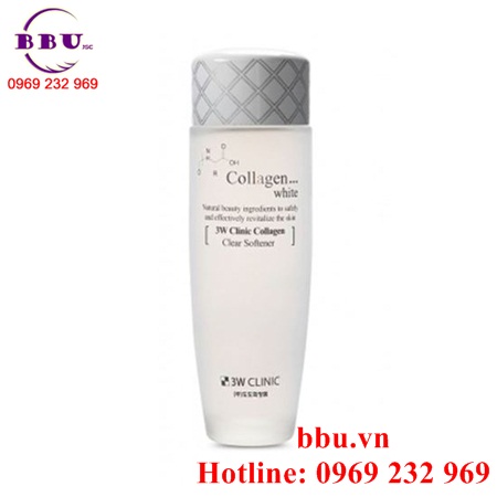 Nước hoa hồng trắng da 3w clinic collagen clear softener