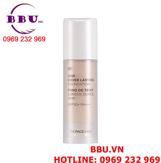 Kem nền the face shop 15hr cover lasting foundation spf50 pa+++